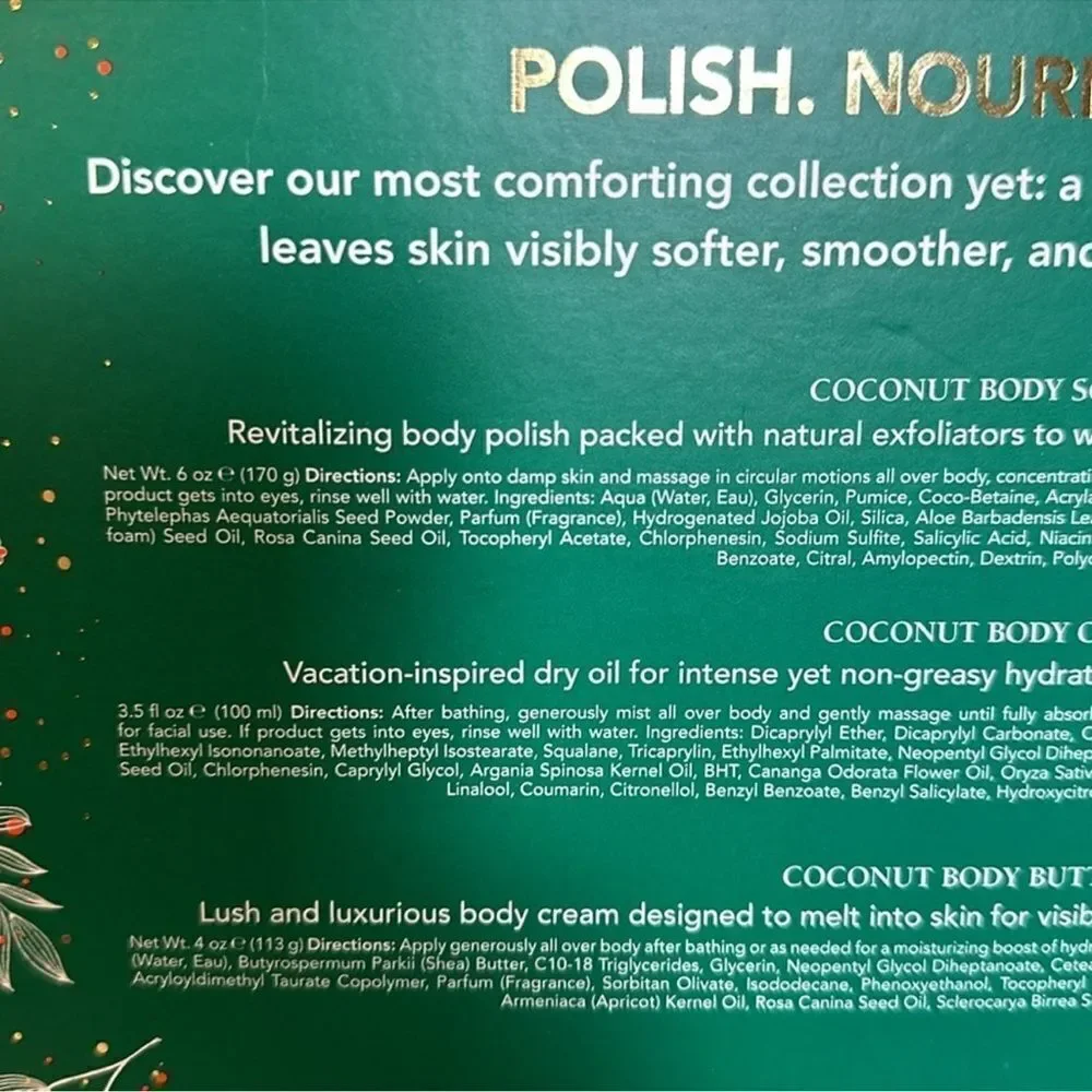 Mario Badescu Coconut Body Trio Scub Oil Butter Softer Smoother Skin
